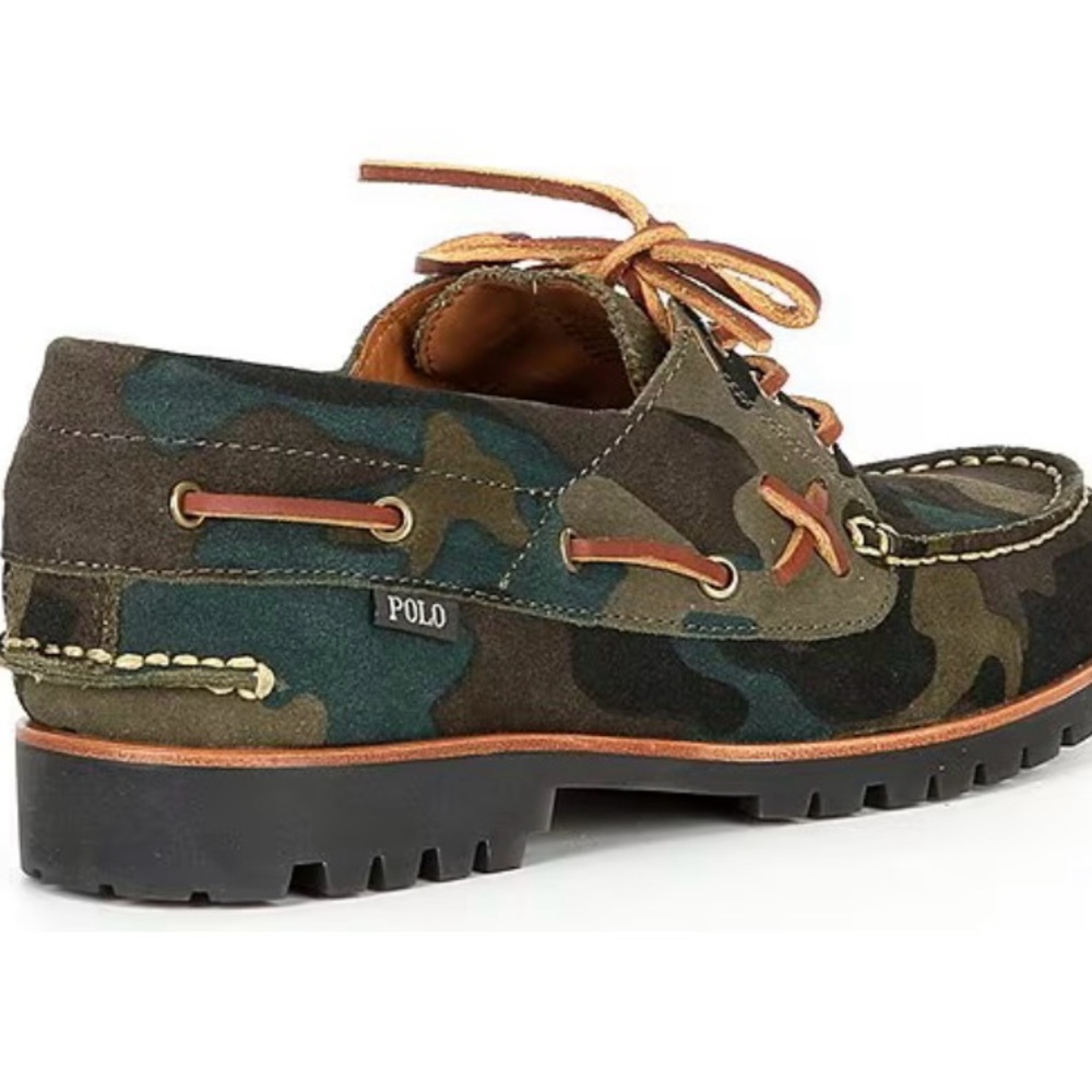 Men’s Polo Ralph Lauren Ranger Deck” Camo Suede Loafer NWT NIB Size 8.5W - Picture 2 of 15